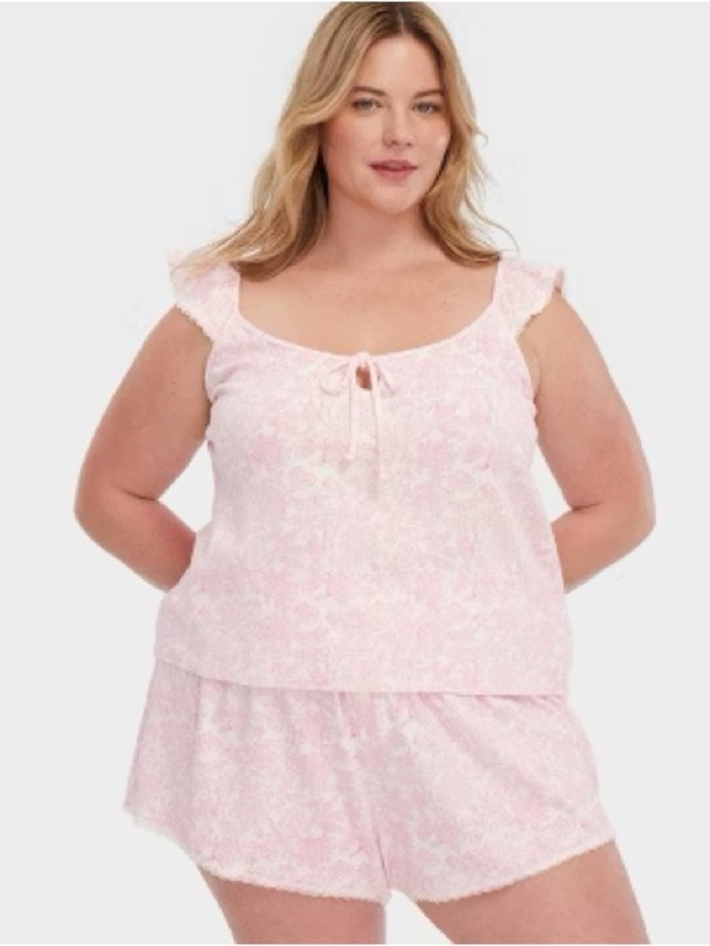 Roller Rabbit x Target Pink Floral Pointelle Tank Top & Shorts Pajama Set XXL